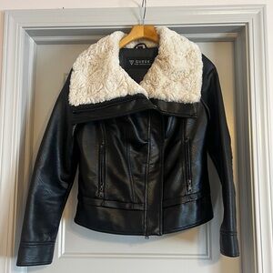 GUESS Faux Leather Black Jacket